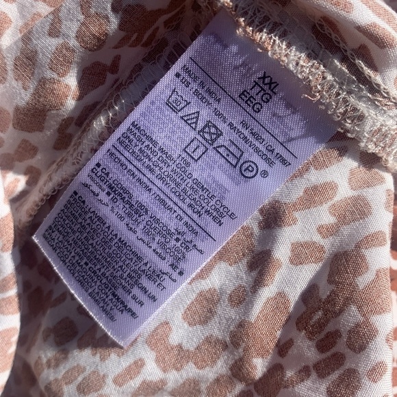 Old Navy XXL Maxi V Neck Tie Back Side Slits Slip Dress Giraffe Abstract Print - Picture 7 of 13